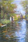 Louis Aston Knight River bank painting